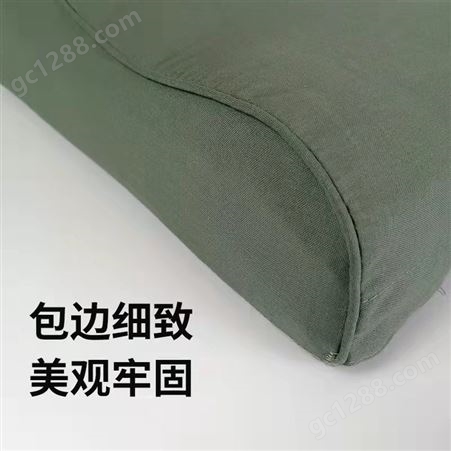 恒万服饰 学生宿舍单人定型高低枕 绿色棉枕头 户外拉练棉枕
