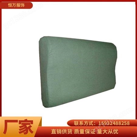恒万服饰厂家 汛消援应急管理物资 绿色棉枕头 用定型枕 舒适护颈