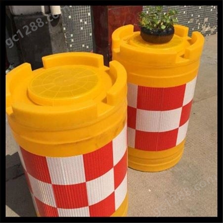 水马防撞桶圆柱型塑料围挡 吹塑滚塑防撞桶 隔离墩 警示桶