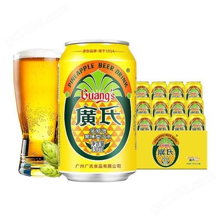 广氏菠萝啤330ml*24罐易拉罐装广式菠萝啤酒果味碳酸饮料不含酒精